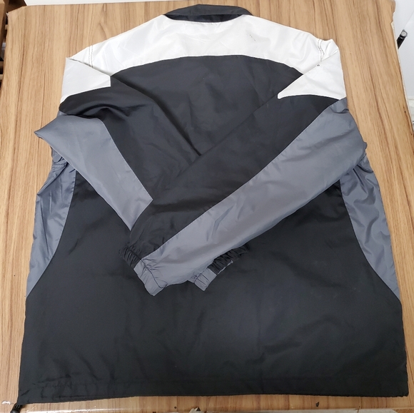 Reebok SAN FRANCISCO 49ERS Windbreaker Jacket XL Black Gray White Y2K Light SI - Picture 9 of 13